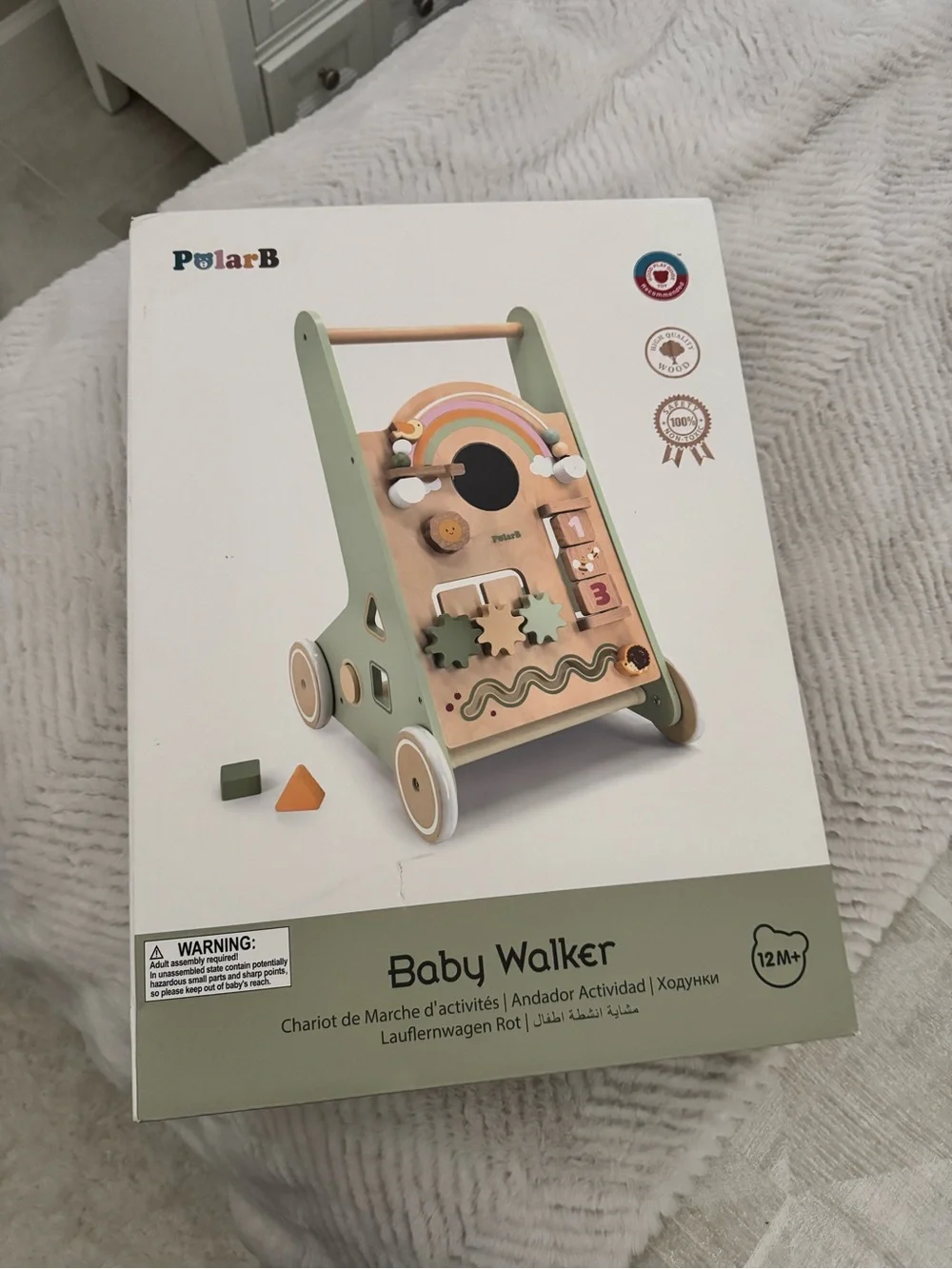Pastel Green Baby Walker with Activity Panel